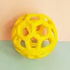 Interactive Plastic Dog Chew Ball Squeaky Dental Molar Toy Self-Playing Fetch Training Indoor Animal Print Puppies Small Dogs