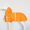 Luxury Dog Hooded Raincoat Reflective Strips Windproof & Waterproof Casual Design All Seasons Protection PU Material Halloween