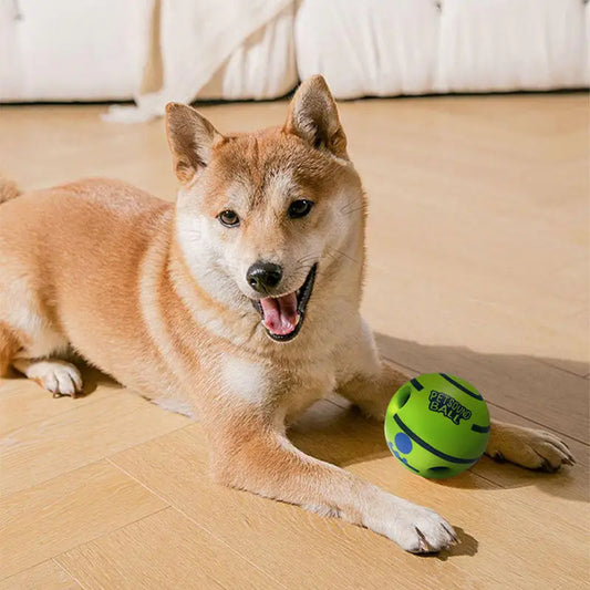 Interactive Plastic Dog Chew Ball Squeaky Dental Molar Toy Self-Playing Fetch Training Indoor Animal Print Puppies Small Dogs