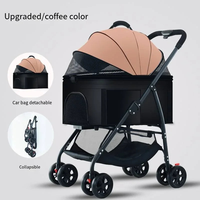 Pet Car Strollers 3in1 Lightweight Foldable Specifically Designed for Walking Dogs Infants Medium-sized Small Dogs Cats Outdoor