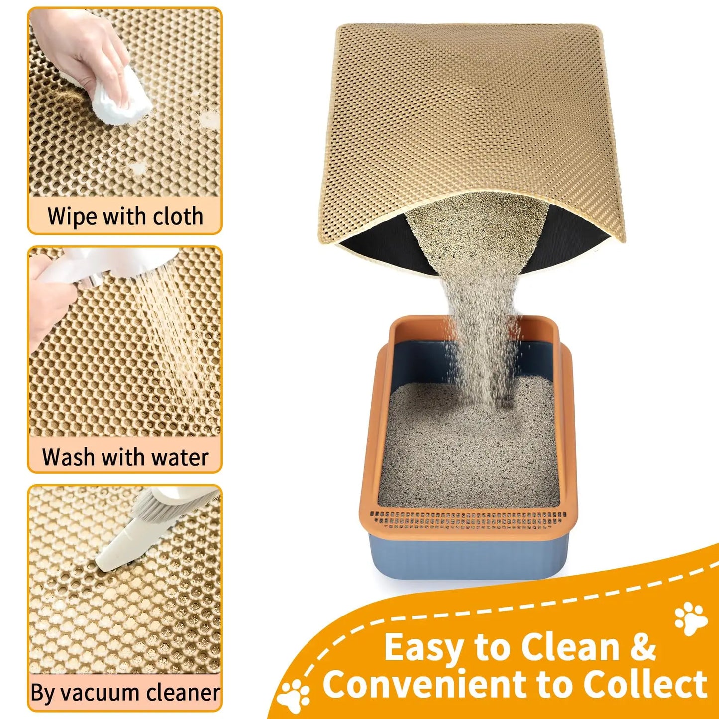1Pc Large Size Cat Litter Mat-Advanced Honeycomb Double Layer Design,Urine Waterproof,Easy Cleaning,Scatter Control,Stay Clean