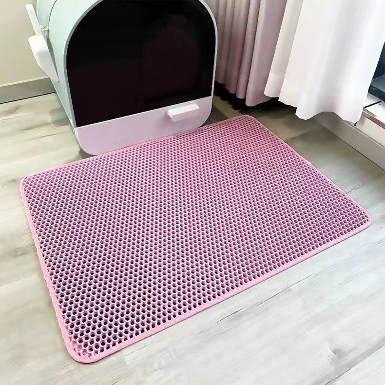 1Pc Large Size Cat Litter Mat-Advanced Honeycomb Double Layer Design,Urine Waterproof,Easy Cleaning,Scatter Control,Stay Clean