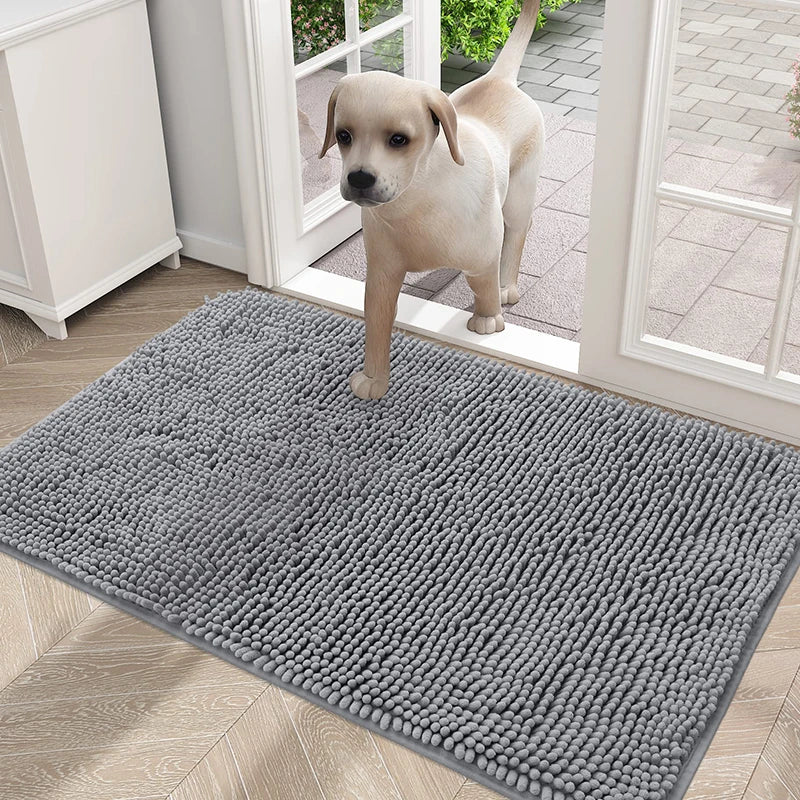 Benepaw Non-Slip Microfiber Dog Door Mat For Muddy Paws Absorbs Moisture Dirt Soft Quick Dry Rubber Base Pet Entry Pad Washable