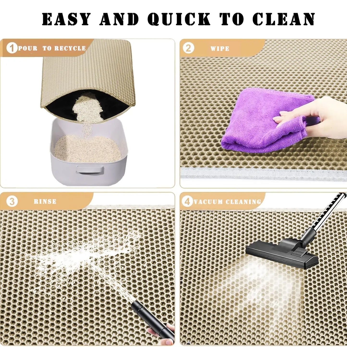 1Pc Large Size Cat Litter Mat-Advanced Honeycomb Double Layer Design,Urine Waterproof,Easy Cleaning,Scatter Control,Stay Clean