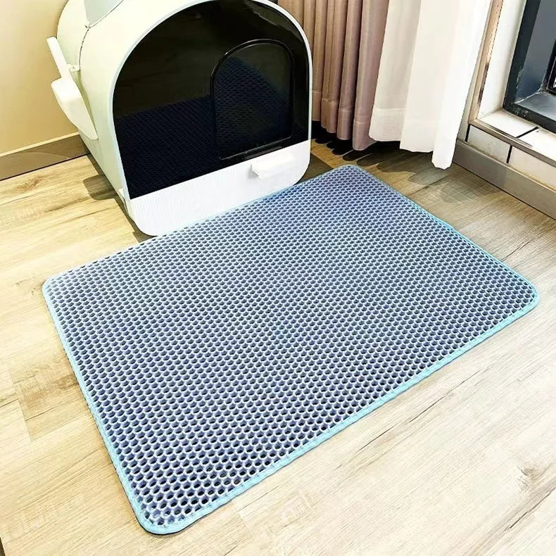 1Pc Large Size Cat Litter Mat-Advanced Honeycomb Double Layer Design,Urine Waterproof,Easy Cleaning,Scatter Control,Stay Clean