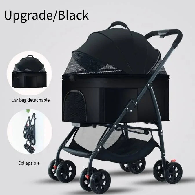 Pet Car Strollers 3in1 Lightweight Foldable Specifically Designed for Walking Dogs Infants Medium-sized Small Dogs Cats Outdoor