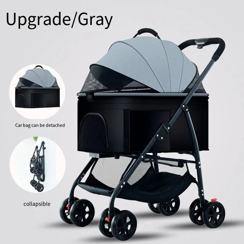 Pet Car Strollers 3in1 Lightweight Foldable Specifically Designed for Walking Dogs Infants Medium-sized Small Dogs Cats Outdoor