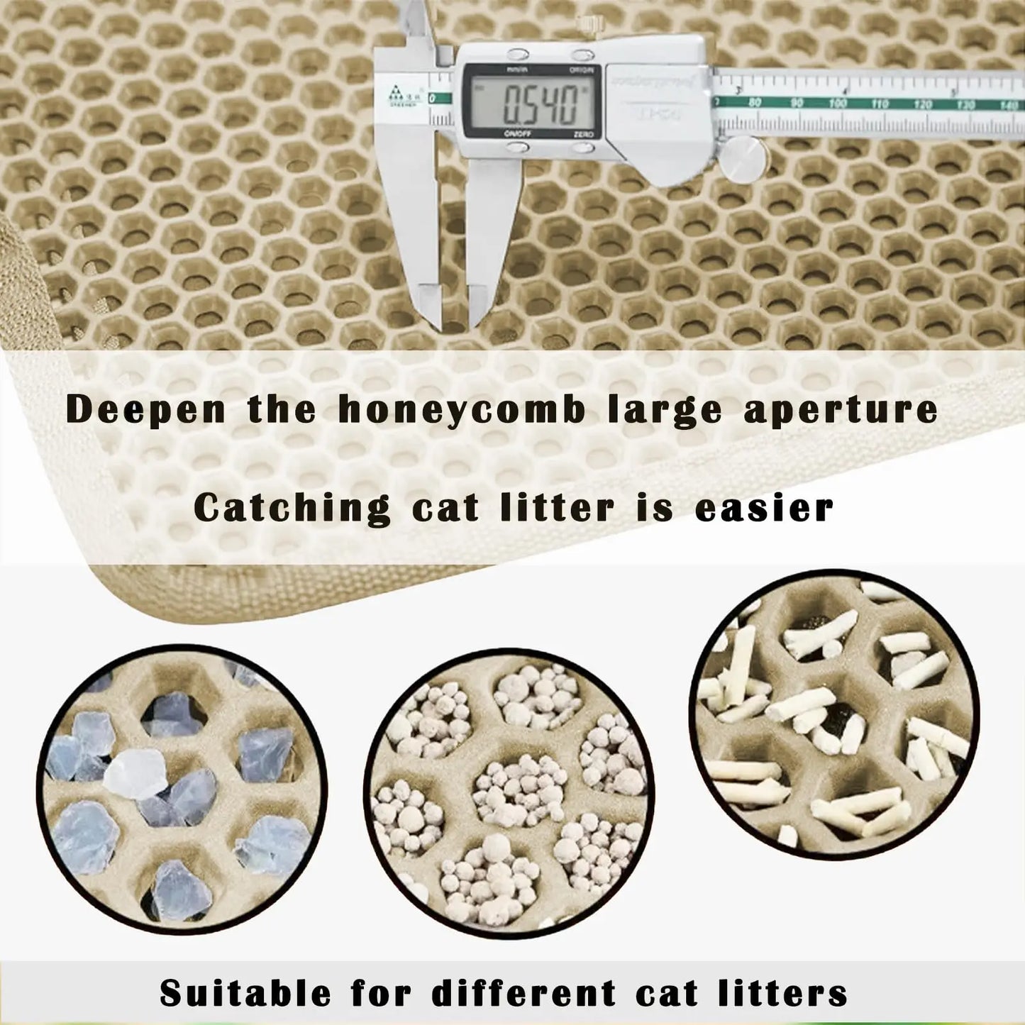 1Pc Large Size Cat Litter Mat-Advanced Honeycomb Double Layer Design,Urine Waterproof,Easy Cleaning,Scatter Control,Stay Clean
