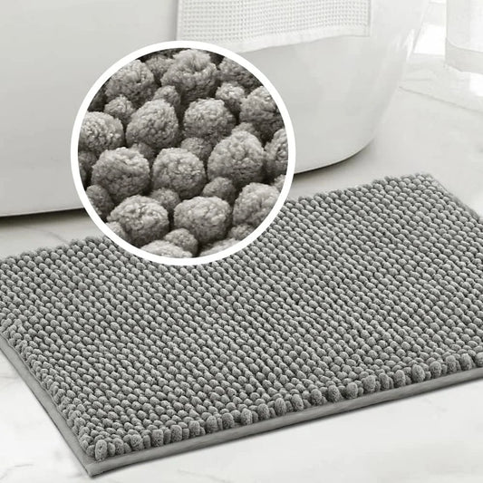 Super plush Microfiber anti-skid soft bathroom carpet, water absorbent machine washable chenille bathroom mat, quick drying plus