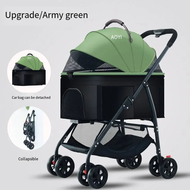 Pet Car Strollers 3in1 Lightweight Foldable Specifically Designed for Walking Dogs Infants Medium-sized Small Dogs Cats Outdoor