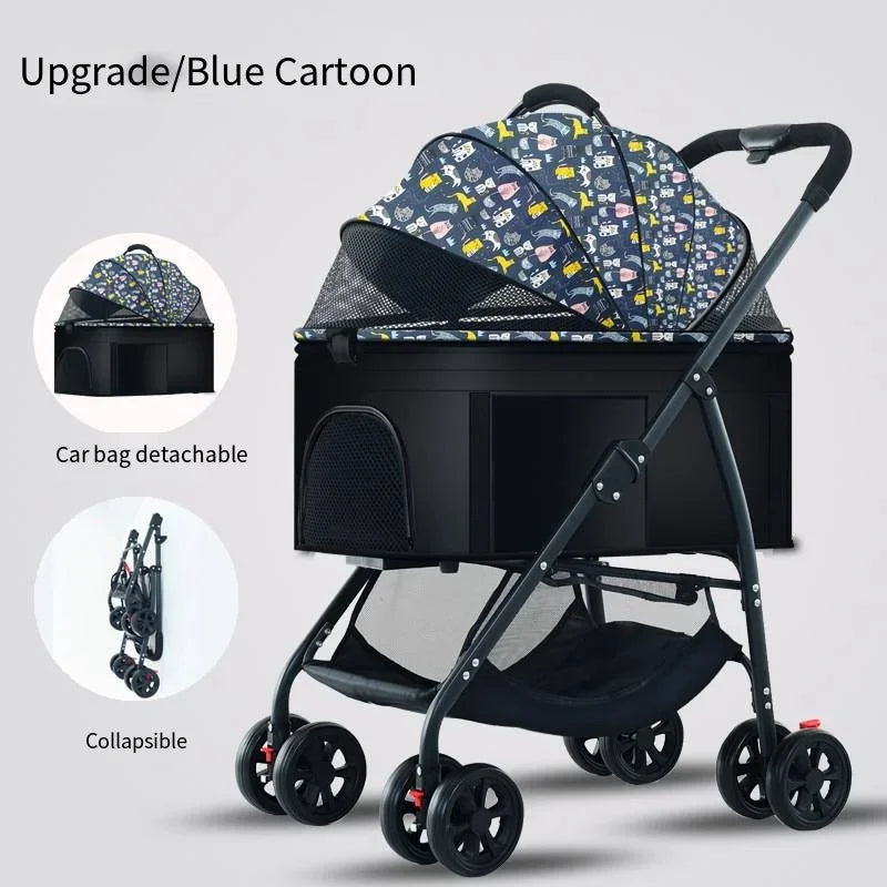 Pet Car Strollers 3in1 Lightweight Foldable Specifically Designed for Walking Dogs Infants Medium-sized Small Dogs Cats Outdoor