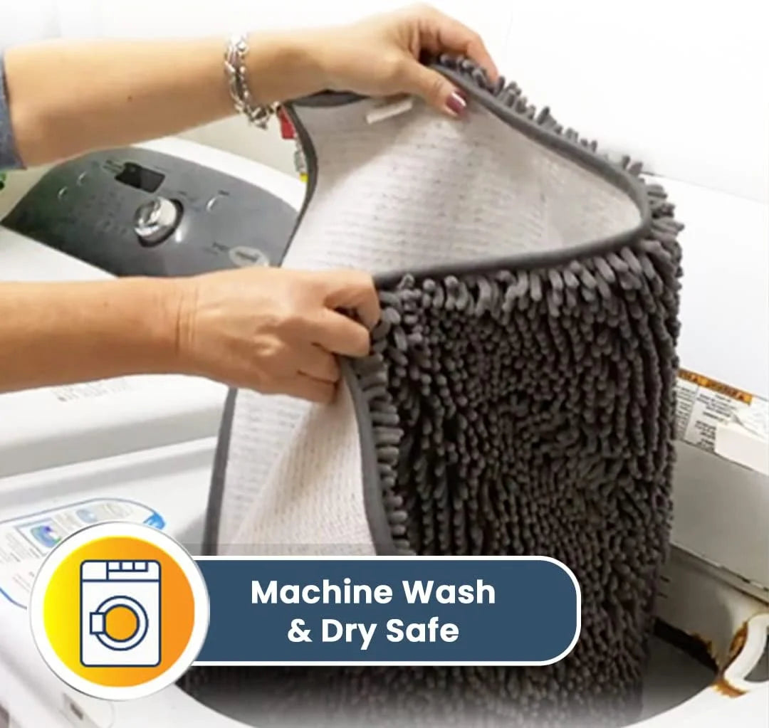 Super plush Microfiber anti-skid soft bathroom carpet, water absorbent machine washable chenille bathroom mat, quick drying plus