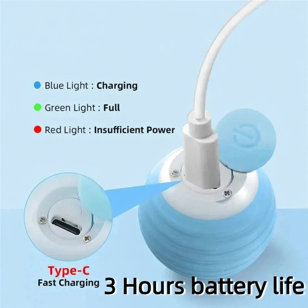 USB Rechargeable Interactive Ball for Cats & Dogs